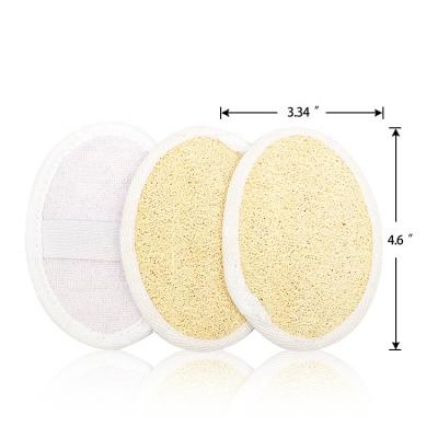 China All Natural Promotional Organic Oval Shape Body Scrub Exfoliate Loofah Pad All Natural Loofah Sponge Pads Shower Loofah Lufa for sale