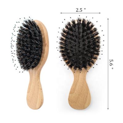 China FSC LOGO Natural Anti-Static Small Bristle Nondisposable Custom Wooden Hair Brush for sale