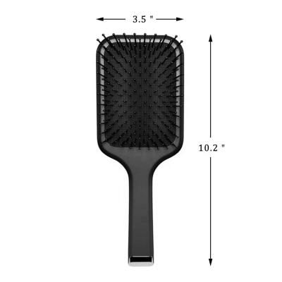 China Waterproof LOGO Printing Detangling Hairbrush Air Cushion Hair Brush Black Paddle Massage Brush for sale