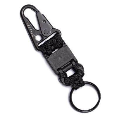 China Fashion Nylon Single Buckle Key Chain Wallet Keychain Buckle 6 O-ring Pendant Design With Rivet Buckle Chain Key Chain Single Key Buckle for sale