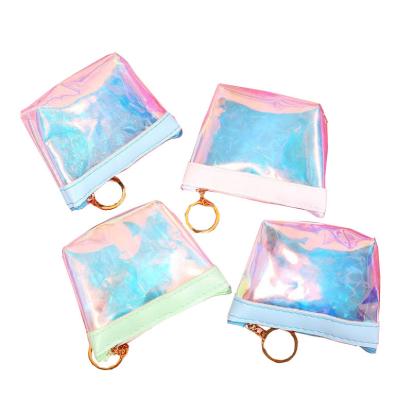 China Cute Waterproof Latest And Small Mini Coin PU Laser Girls Mini Prizes Main Chain Wallet For Women for sale