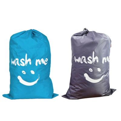 China Wholesale Large Capacity Strong Waterproof Custom Logo Drawstring Laundry Bags Durable Eco - Friendly for sale