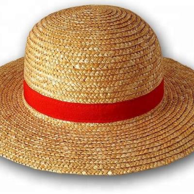 China Luffy's Striped Natural Straw Hat for sale