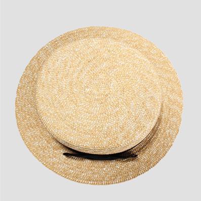 China Wholesale Promotional Breathable Natural Straw Hat Striped Straw Hat With Bowknot for sale