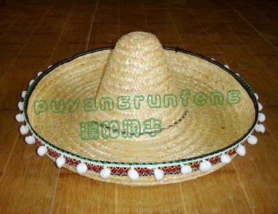 China Eco - Friendly Sombrero Straw Hat / Mexican Hat for sale