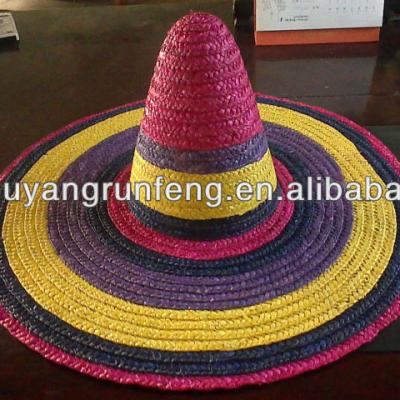 China Handmade adult mexican rainbow colored sombrero for sale