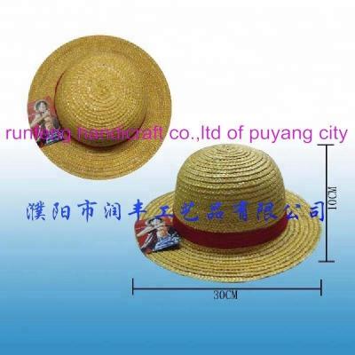 China Wheat Straws Hat Striped Monkey D. Luffy for sale