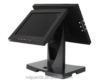 China ABS & Metal& Aluminum Alloy With Powder Painting Double Monitor Stand For POS Tablet for sale