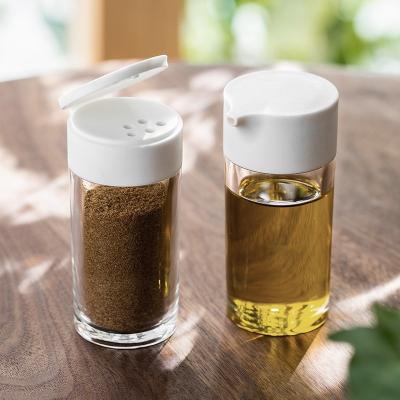 China Sustainable Plastic Round Transparent Spice Jar Flip Five Hole Salt Seasoning Pepper Bottle for sale