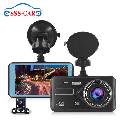 China NIGHT VISION 4 Inch Touch Screen Dual Lens Dash Cam Car Dash Cam HD 1080p Car Dash Cam 2 2 Channel Front And Rear Dash Cam for sale