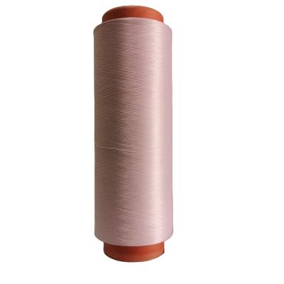 China Anti-bacteria recycled DTY IT raw white eco deyd sd 150D/144F deop natural polyester yarn with GRS OEKO certificate for denim knitting fabric for sale