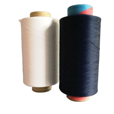 China Anti-bacteria DTY 75D/36F Blue 900 Hours Rate 4 Color Fastness High UV Protection Dope Dyed SD NIM Polyester Color Knitting Yarn For T-shirt for sale