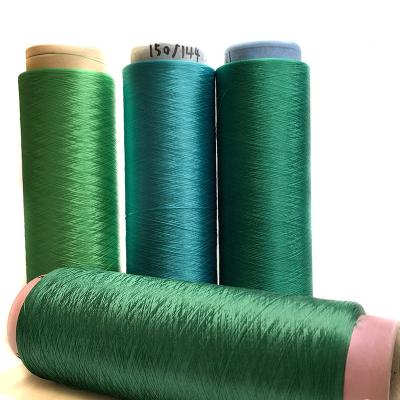 China Anti-bacteria DTY Lemon 75D/36F 800 Hours Rate 4 Color Fastness High UV Protection Dope Dyed SD NIM Polyester Color Knitting Yarn For T Shirt for sale