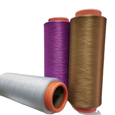 China Anti-bacteria cool coolmax DTY75D/144F color yarn dyeing yarn purple UV anti dope polyester bright color fastness for T-shirt fabric for sale