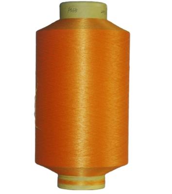 China Anti-deformation DTY 150D/48F Polyester Dope Yarn Yellow Anti Bacterial Far Infrared Heating Dye Bright Color Fastness For T-shirt Fabric for sale