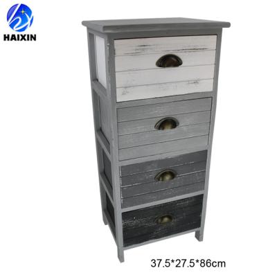 China Vintage / Wooden Knockout Bathroom Storage Cabinet With 4 Drawer Closet Organizer Chests Units Floor Free Standing for sale