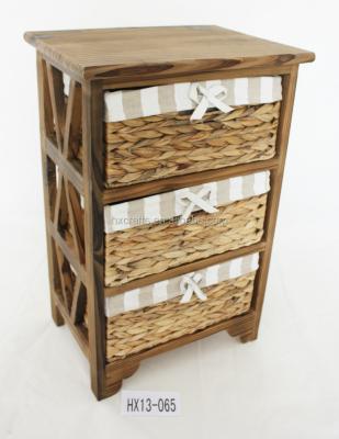 China Porcelain Furniture Rustic Water Hyacinth Basket Vintage Solid Wood Furniture for sale