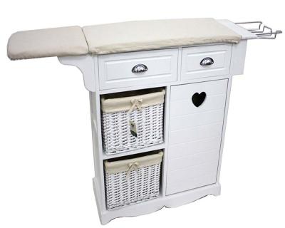 China Folding Home Furniture Living Room Cabinet Ironing Board With Wicker Drawers for sale