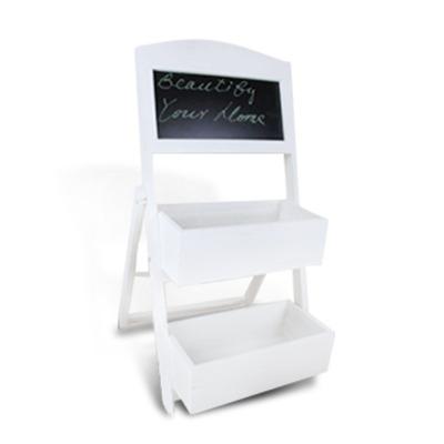 China Ladder Sustainable Wooden Shelf Folding Book Shelves Viewing Unit Free Standing for sale