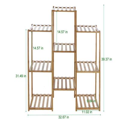 China Europe 100% Solid Bamboo Wood Easy To Install Wooden Storage Rack Shelf Flower Racks Plant for sale