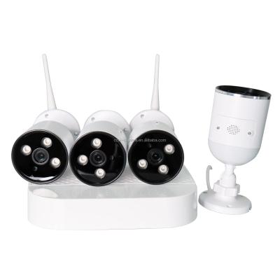 China Human Motion Tracking 1080P 2.0 Mega Pixel 4CH All In One Mini Wireless Wifi Outdoor IP Camera Tuya CCTV NVR Kits for sale