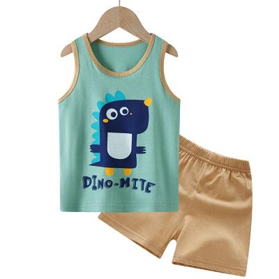 China Breathable Short Sleeve Kids Pajamas Cotton Sleepwear Set Summer Boys Pajamas Cartoon Girls Te koop