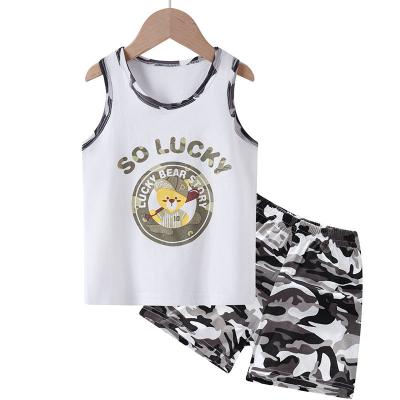 China Homewear Suit Children's Cartoon Girls' Pajamas Pure Children's Vest Summer Boy Kid Breathable Cotton en venta