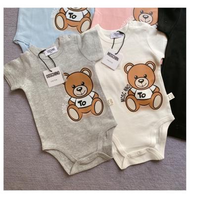 China Regular Custom High Quality Cotton Knitted Baby Clothes Short Sleeve Blank Baby Rompers for sale