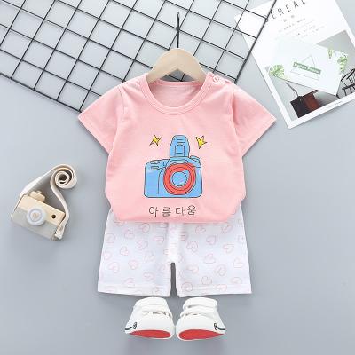 중국 High Quality Cute Short Sleeve Cartoon Children Summer Suit Kids Boy 2 Pieces Clothing Set 판매용