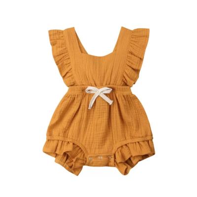 Chine 100% Monogrammed Solid Cotton Baby Rompers Wholesale Cotton Toddler Overalls à vendre