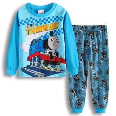 China Wholesale Children's Autumn and Winter Breathable Long Sleeve Cartoon Printed Clothes T-shirt Pants 2 Sets Children's Pajamas Set zu verkaufen