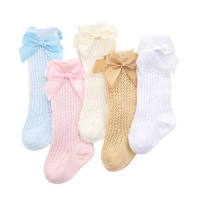 China 2021 New QUICK DRY Kids Booties Girls Bow Knitted Soft Cotton Lace Booties Children Kids Socks Silk Ruffled Cotton for sale