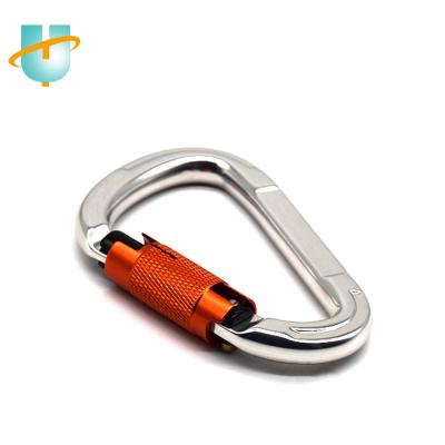 China Wholesale High Quality Heavy Industry D-shape 115mm/5.43inch Aluminum Carabiner Hooks 25kn for sale