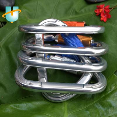 China Wholesale High Quality Icnic 25kn D-shape 115mm/5.43inch Aluminum Carabiner Hooks for sale