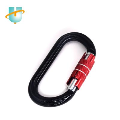 China 25KN UIAA Certificate Factory Price Durable Lightweight Wear Resistant Rust And Light Custom Rock / Mountain Logo Carabiner Super Aluminum O-Type Hook for sale