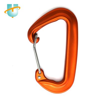 China Durable Wear Resistant Rust Type D 24 KN Wire Door Spring Carabiner Hook For Mountaineering/Hiking/Fitness/Yoga for sale