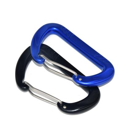 China Colorful Aluminum Alloy 12KN/5KN Super Spring Carabiner Hook Wear Resistant Rust Durable for sale