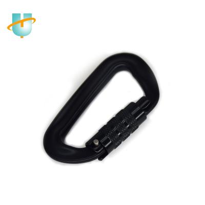 China Factory Wholesale Durable Rust And Lightweight Wear Resistant CE Certified Climbing Locking Carabiner D Shape Aluminum Carabiner for sale