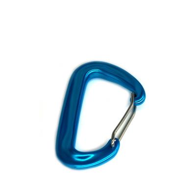 China Wear Resistant Durable 12KN / 5KN Super Light Spring Carabiner Rust D Type Clip for sale