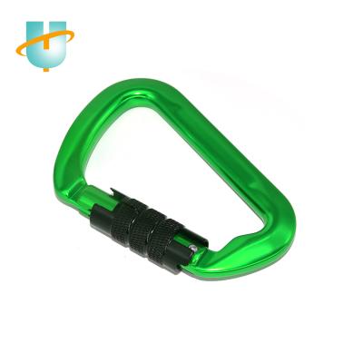 China Factory price 30kn custom logo durable wear resistant rust safety tools black outdoor carabiner for rock climbing, hiking and bungee for sale