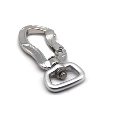 China Super light heavy industry aluminum alloy 4kn swivel spring bent type carabiner hook china factory for sale