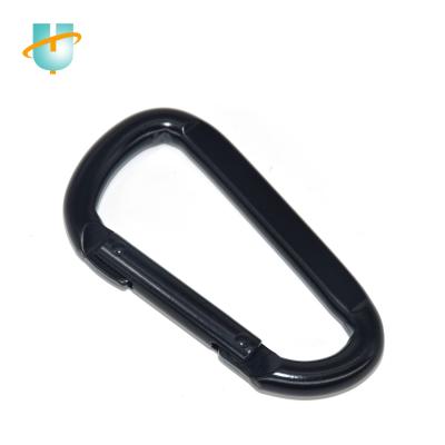 China Safety Carabiner Snap Hook Spring Heavy Industry 7.5*80mm D Type Hook Plated Black Coated for sale