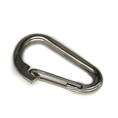 China 24KN Snap Hook Spring Heavy Industry 80*8mm D Type Security Carabiner Hook Plated Black Coated, Wire Door Hook for sale