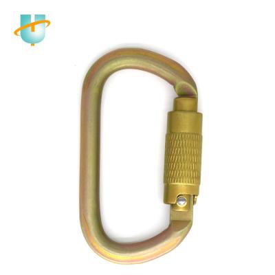 China Heavy Industry 30KNauto Lock Carabiner O Type Safety Carabiner Snap Hook Spring Lock Plated Coated for sale