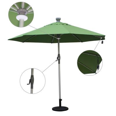 China Mefo Durable Garden Center Pole Table Umbrella Support Solar Led Lights Or Directly Charge Patio Umbrellas for sale