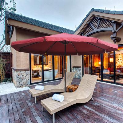 China Mefo Garden Diameter 2.5m Modern Aluminum Red Offset Cantilever Patio Umbrella Outdoor Patio Hanging Outdoor Umbrella for sale