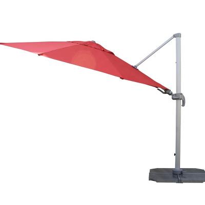 China Durable Garden Sombrilla Quitasol by Mefo Aluminum-made Roma Patio Garden Sun Umbrellas Red with Solar Lights for sale