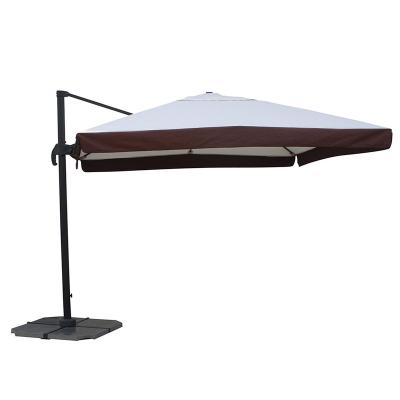 China Modern Garden Sombrilla Quitasol by Mefo Aluminum-made Cantilever Shade Umbrella with Water or Sand Base Outdoor Umbrella for sale