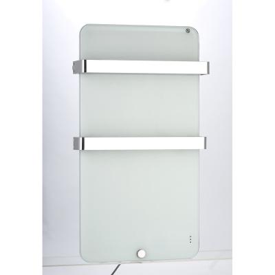 China Fast Heating Glass Towel Rack With Two Bars 400W LCD Display With 2hours Timer for sale