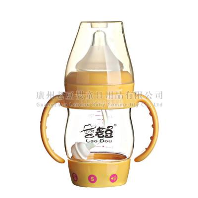 China New design BPA free wide neck 150ml baby feeding bottle with music for sale